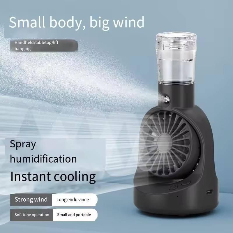 Portable Rechargeable Handheld Spray Misting Fan — 3 in 1 Cooling