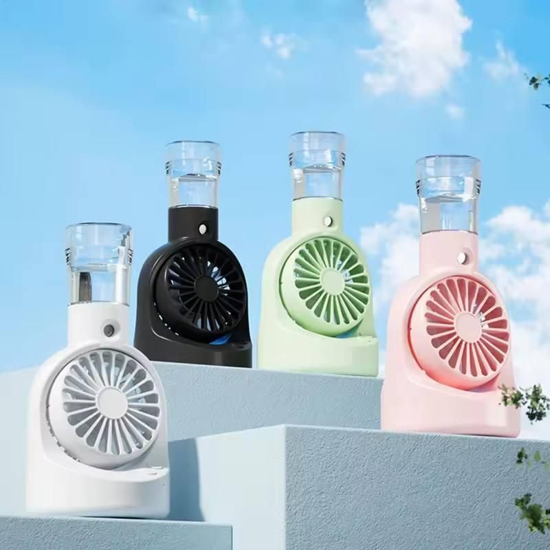 Portable Rechargeable Handheld Spray Misting Fan — 3 in 1 Cooling